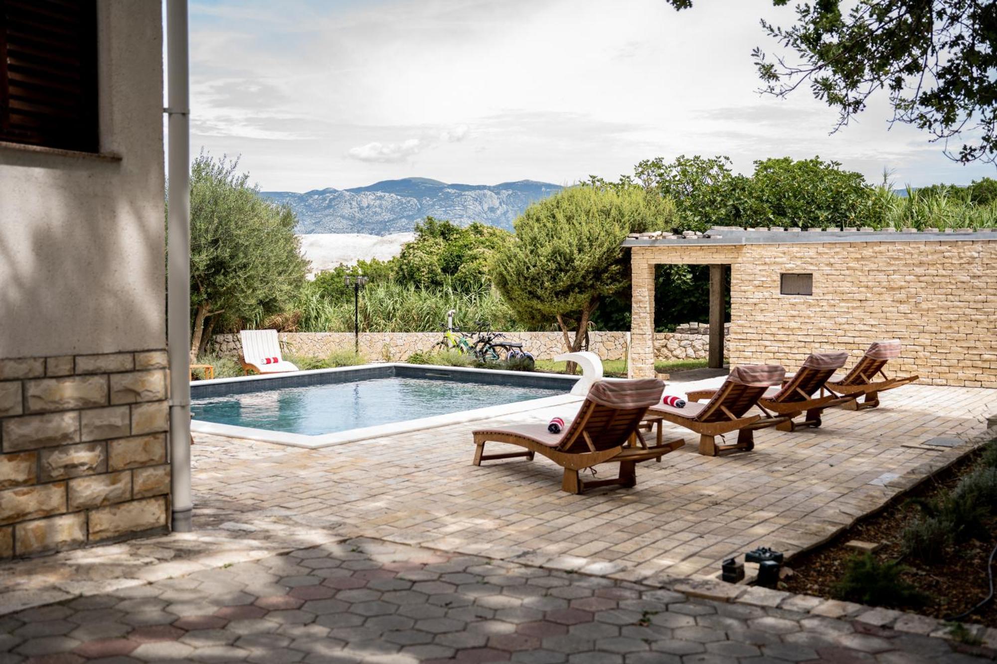 Villa Pag Dubrava Relax With Pool Bosana Eksteriør billede